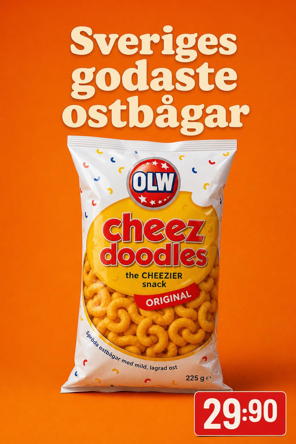 Annons för OLW Cheez Doodles